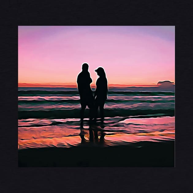 Couples wedding on beach Oil Painting Art by Aziz